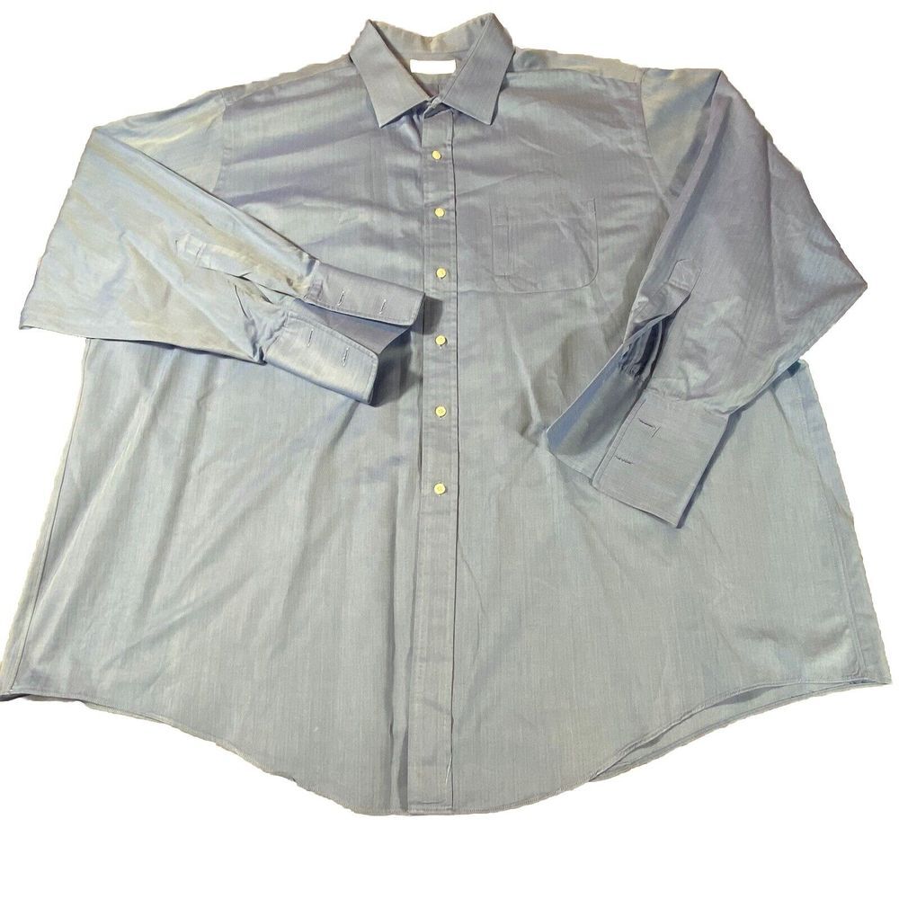 Brooks Brothers Mens Dress Shirt Special Order 62 Chest Blue Textured Big & Tall